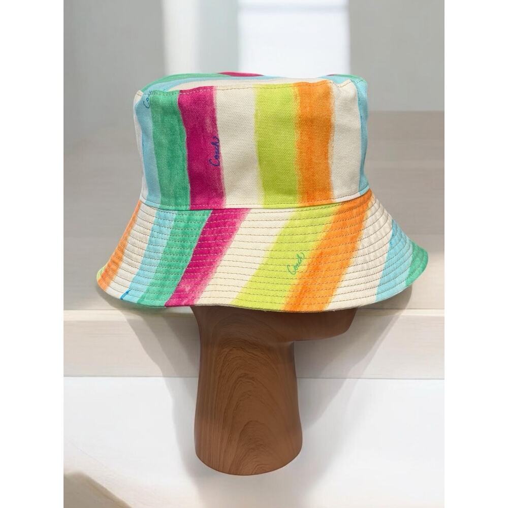 Y2K Coach Hamptons Watercolor Striped Sunhat Size P/S - Picture 3 of 7